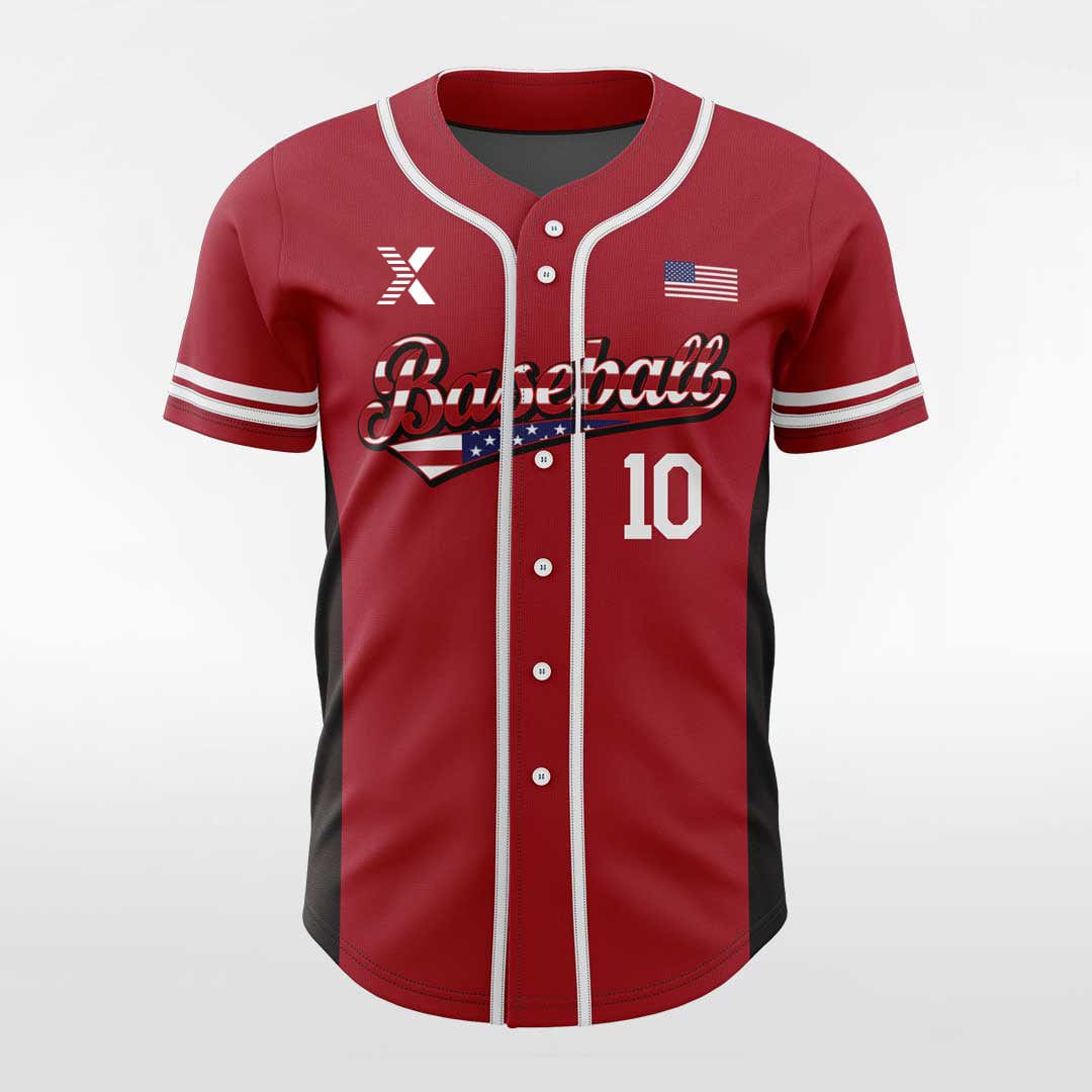 XTeamwear Parallel - Customized Men's Sublimated Button Down Baseball Jersey