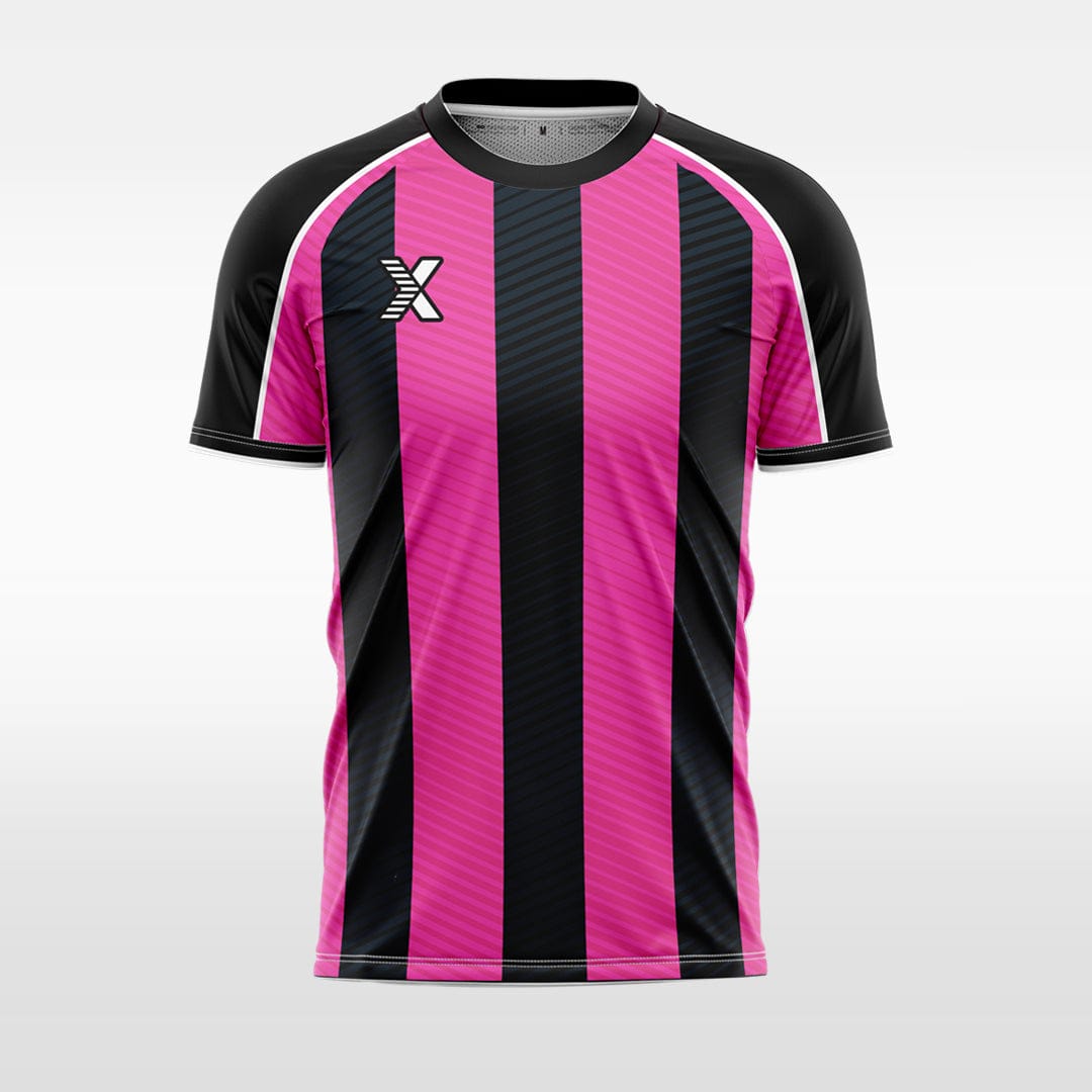 XTeamwear pink / S Twill tricolor stripe - Custom Design Soccer Jersey for Men Sublimation