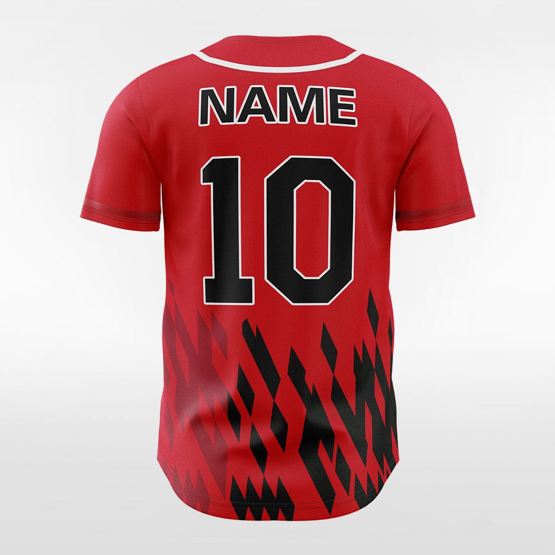 XTeamwear Pixel Fire - Customized Men's Sublimated Button Down Baseball Jersey