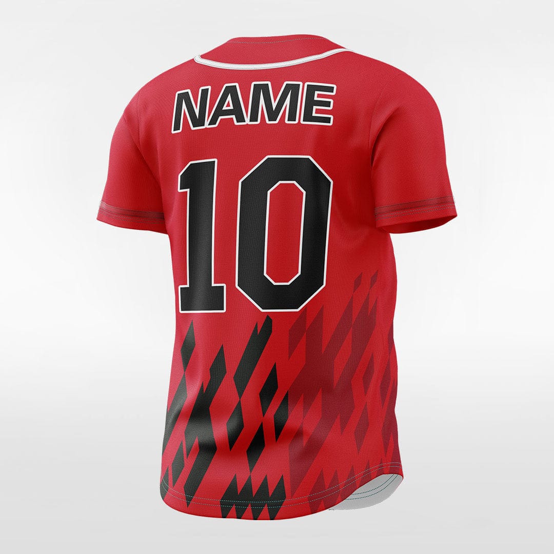 XTeamwear Pixel Fire - Customized Men's Sublimated Button Down Baseball Jersey