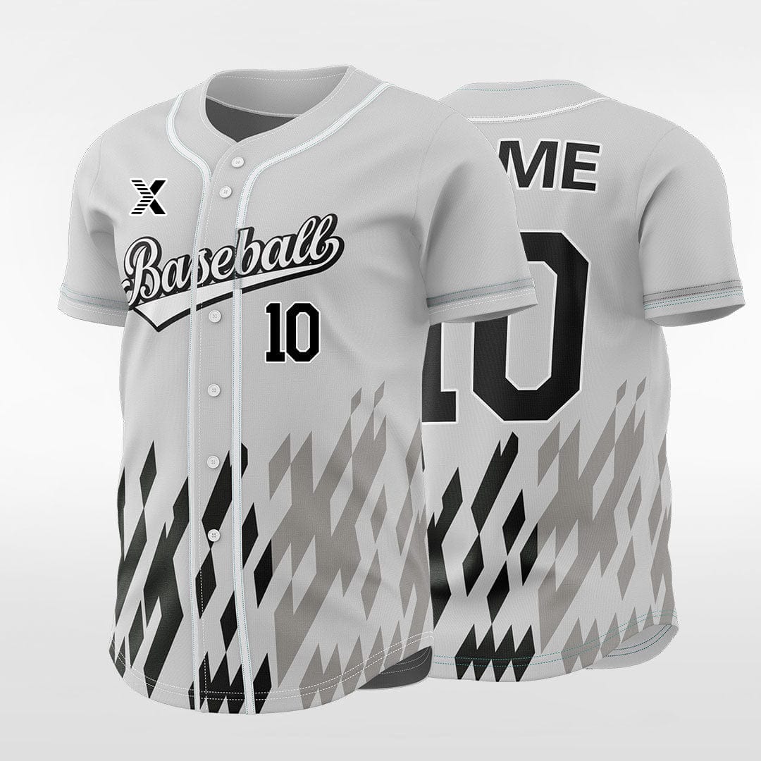 XTeamwear Pixel Fire - Customized Men's Sublimated Button Down Baseball Jersey