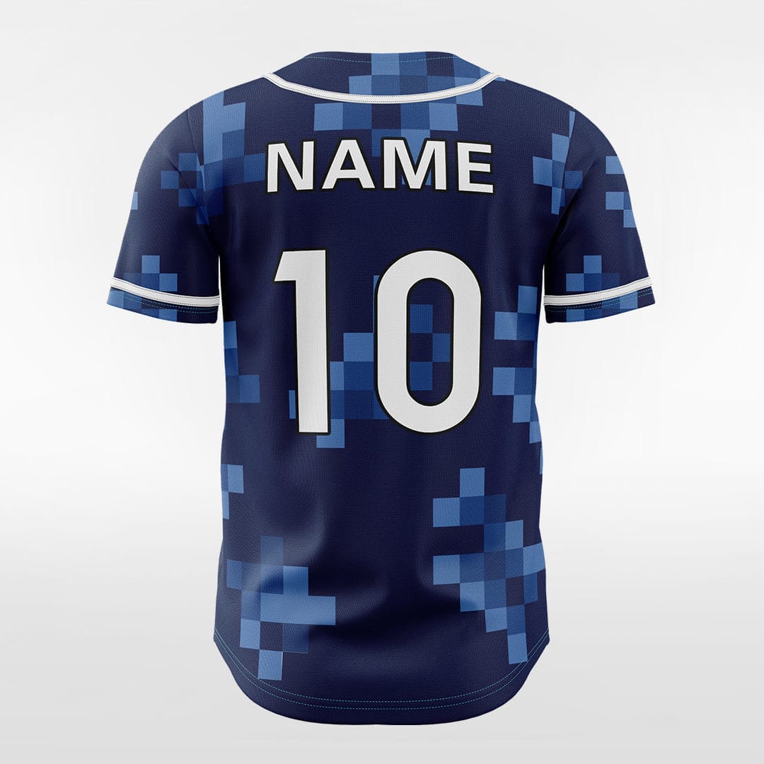 XTeamwear Pixel Ice - Customized Men's Sublimated Button Down Baseball Jersey