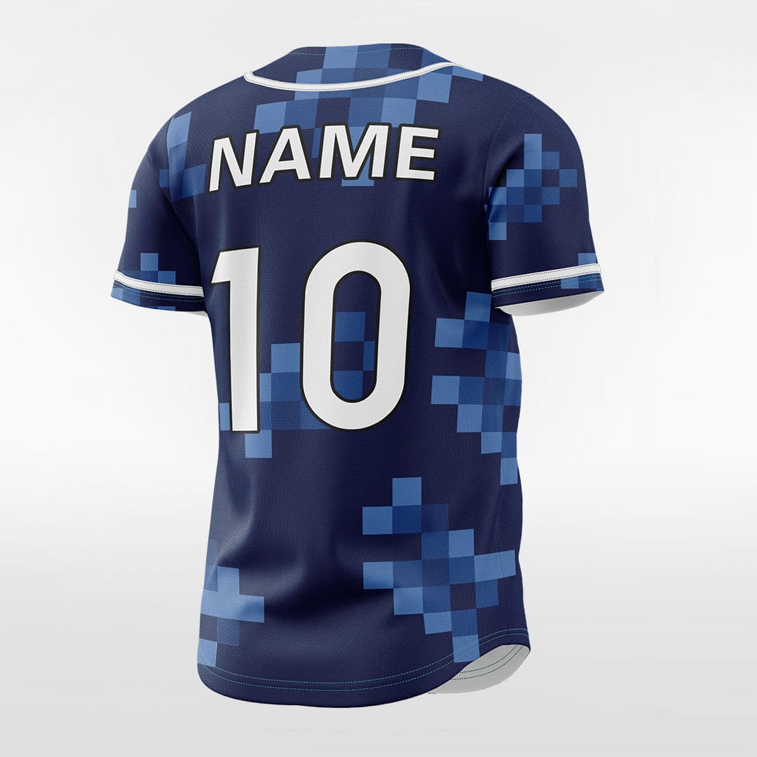XTeamwear Pixel Ice - Customized Men's Sublimated Button Down Baseball Jersey