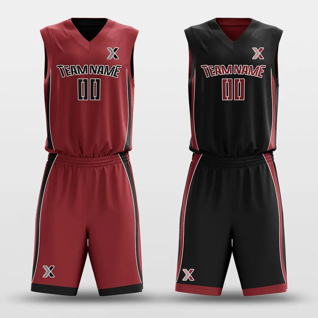 XTeamwear Red&Black / S CLASSIC20 - Customized Reversible Sublimated Basketball Set