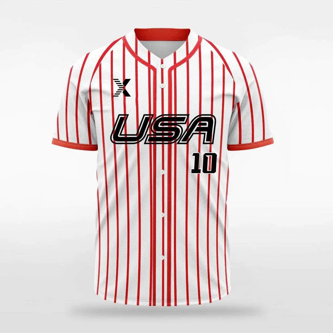 XTeamwear Red / S Breeze - Customized Men's Sublimated Button Down Baseball Jersey