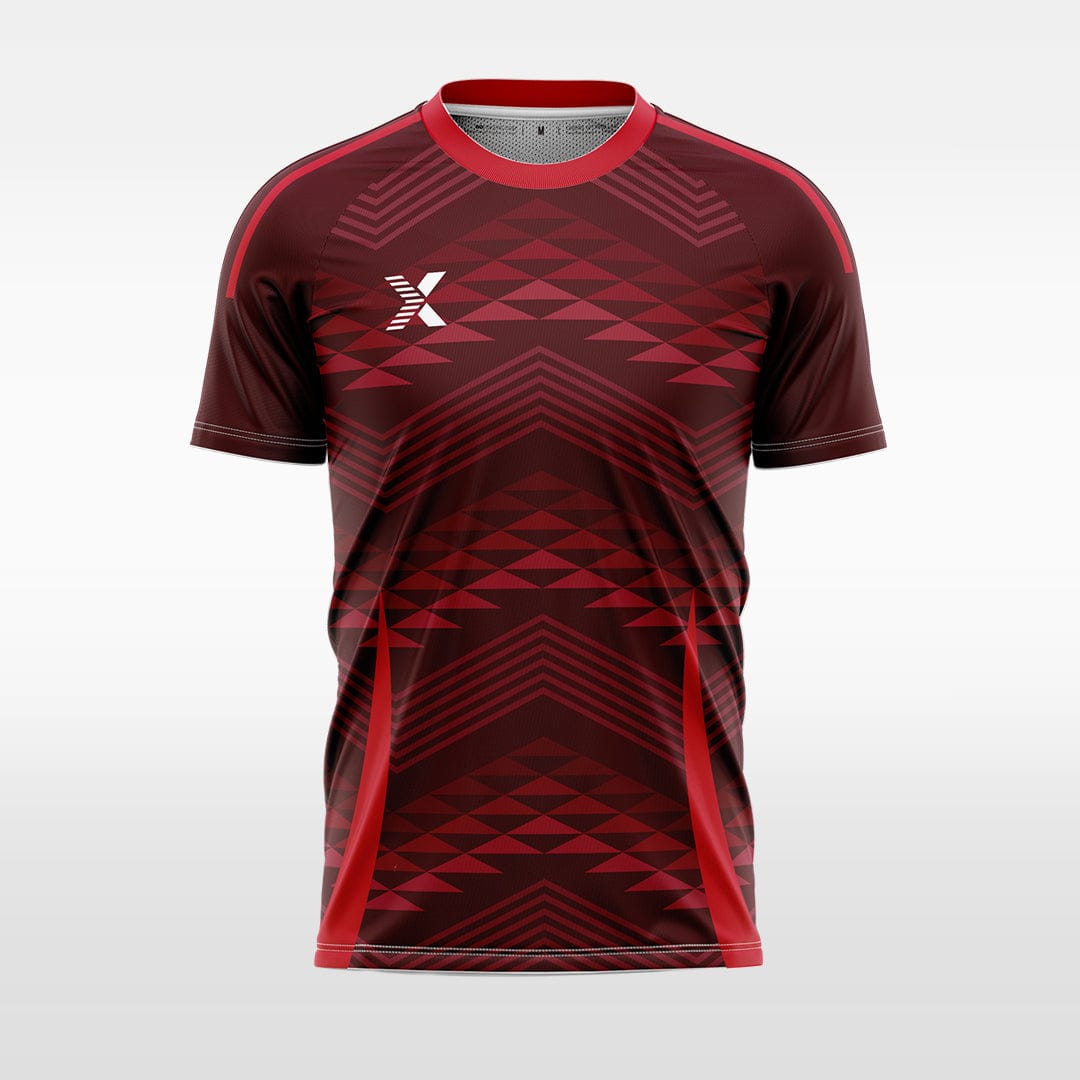 XTeamwear red / S diamond pattern interweaving- Custom Design Soccer Jersey for Men Sublimation