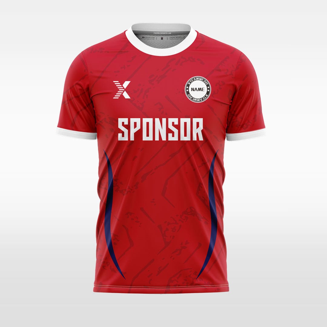 XTeamwear red / S Two crescent-shaped- Custom Design Soccer Jersey for Men Sublimation