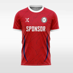 XTeamwear red / S Two crescent-shaped- Custom Design Soccer Jersey for Men Sublimation