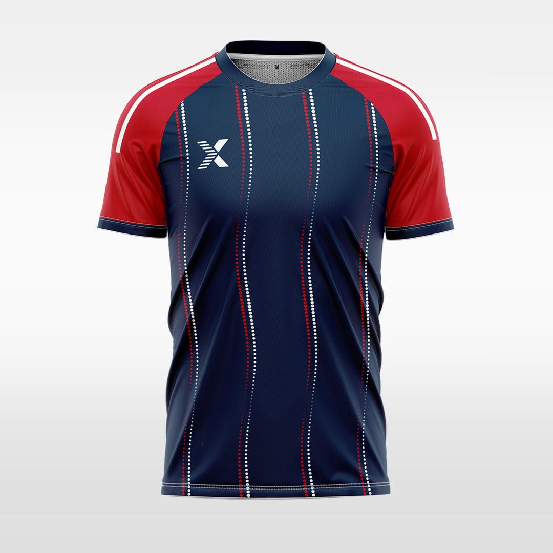 XTeamwear red / S wavy water droplet lines - Custom Design Soccer Jersey for Men Sublimation