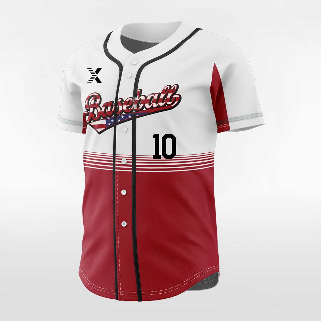 XTeamwear Red Sea - Customized Men's Sublimated Button Down Baseball Jersey