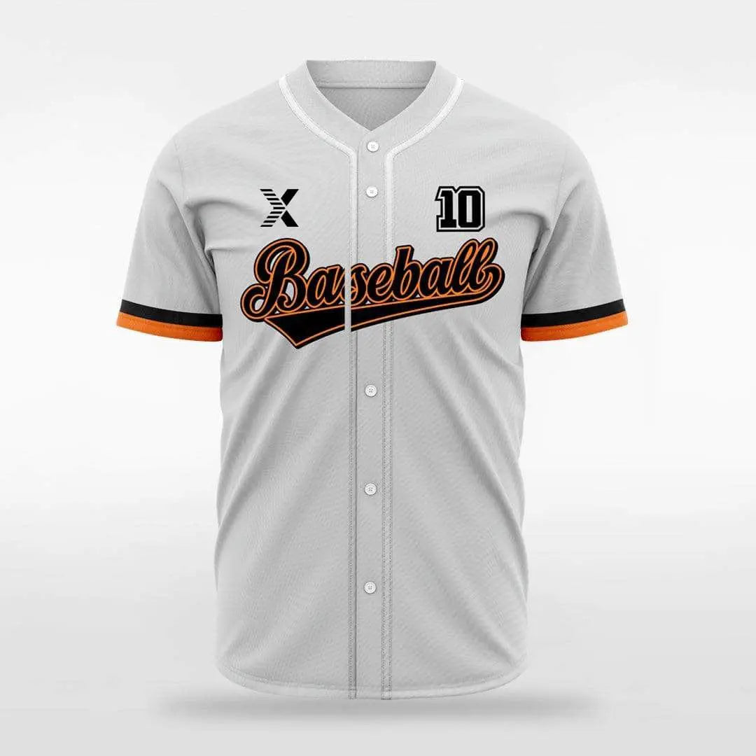 XTeamwear Silver / S Classic Colors - Customized Men's Sublimated Button Down Baseball Jersey