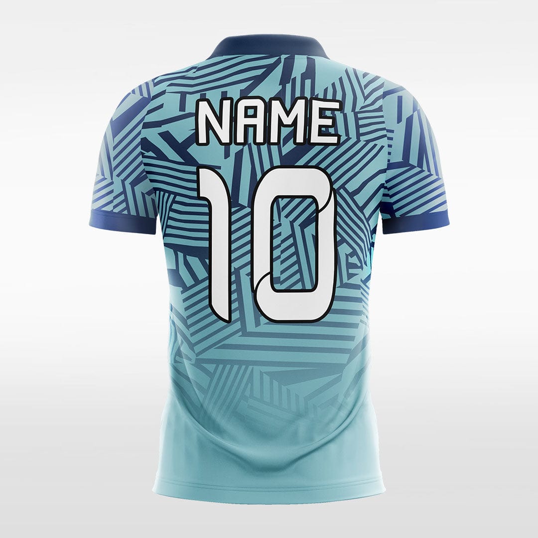 XTeamwear Soccer Jersey 3D Geometry - Women Custom Soccer Jerseys Design Cyan