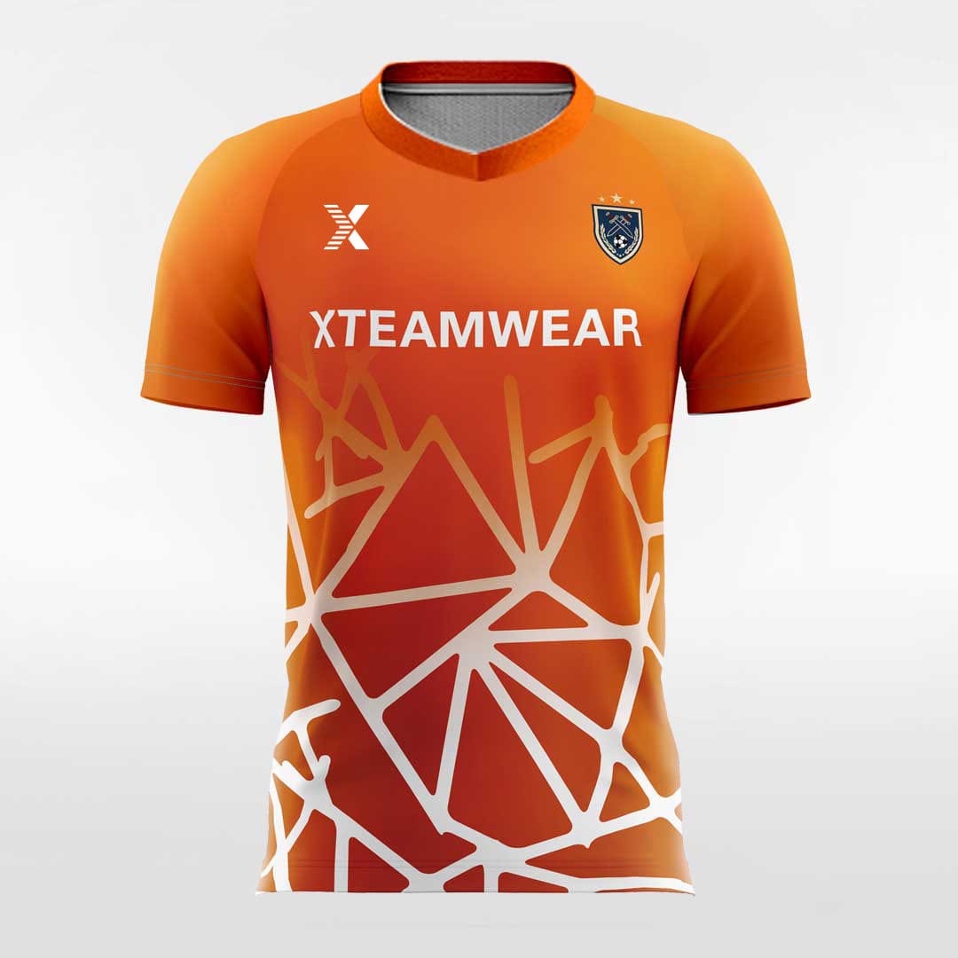 XTeamwear Soccer Jersey 3D Geometry - Women Custom Soccer Jerseys Design Orange