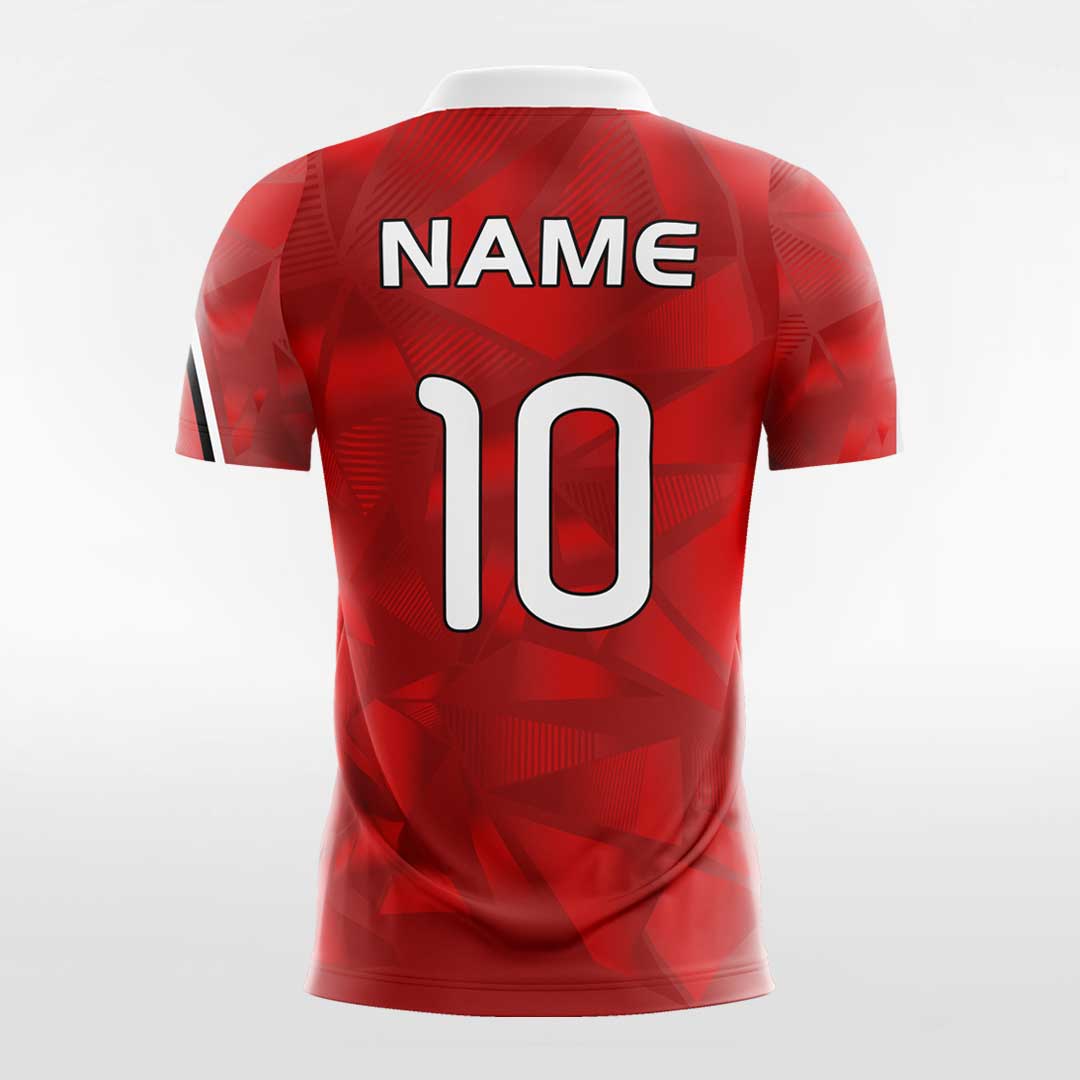 XTeamwear Soccer Jersey 3D Geometry - Women Custom Soccer Jerseys Design Red