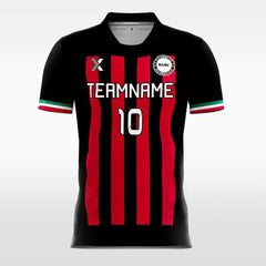 XTeamwear Soccer Jersey Black-Red Stripe - Custom Kids Soccer Jerseys Cool Design