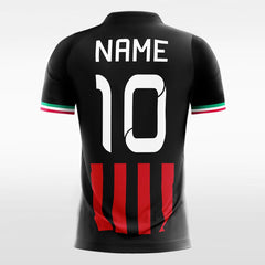 XTeamwear Soccer Jersey Black-Red Stripe - Custom Kids Soccer Jerseys Cool Design