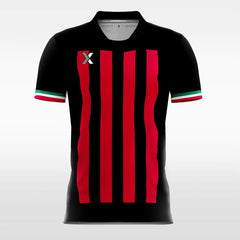 XTeamwear Soccer Jersey Black-Red Stripe - Custom Kids Soccer Jerseys Cool Design