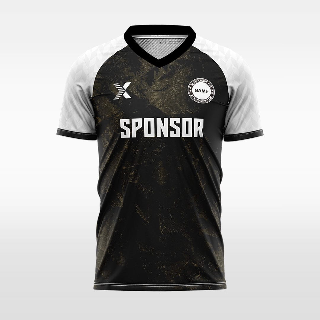 XTeamwear Soccer Jersey black / S Custom Marble-Texture Soccer Jersey – Modern Contrast Sleeve Design