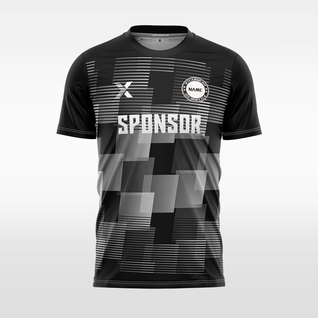 XTeamwear Soccer Jersey black / S Custom Team Soccer Jersey – Solid Color with Geometric Pattern