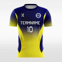 XTeamwear Soccer Jersey Blue and Yellow Gradient - Custom Kids Soccer Jerseys Design