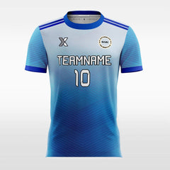 XTeamwear Soccer Jersey Blue Chevron - Women Custom Soccer Jerseys Design Gradient