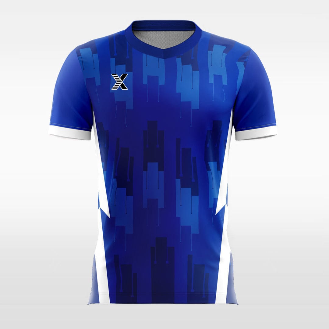XTeamwear Soccer Jersey Blue Mosaic - Kids Custom Soccer Jerseys Design Cool