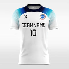 XTeamwear Soccer Jersey Blue Polka Dots - Custom Kids Soccer Jerseys Design White