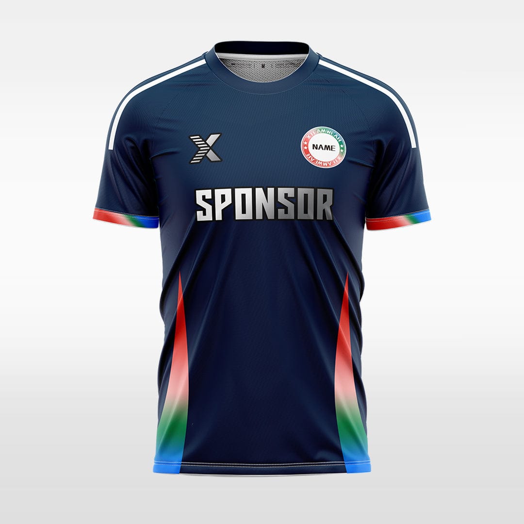XTeamwear Soccer Jersey blue / S Custom Gradient Stripe Soccer Jersey – Modern Fit Round Neck