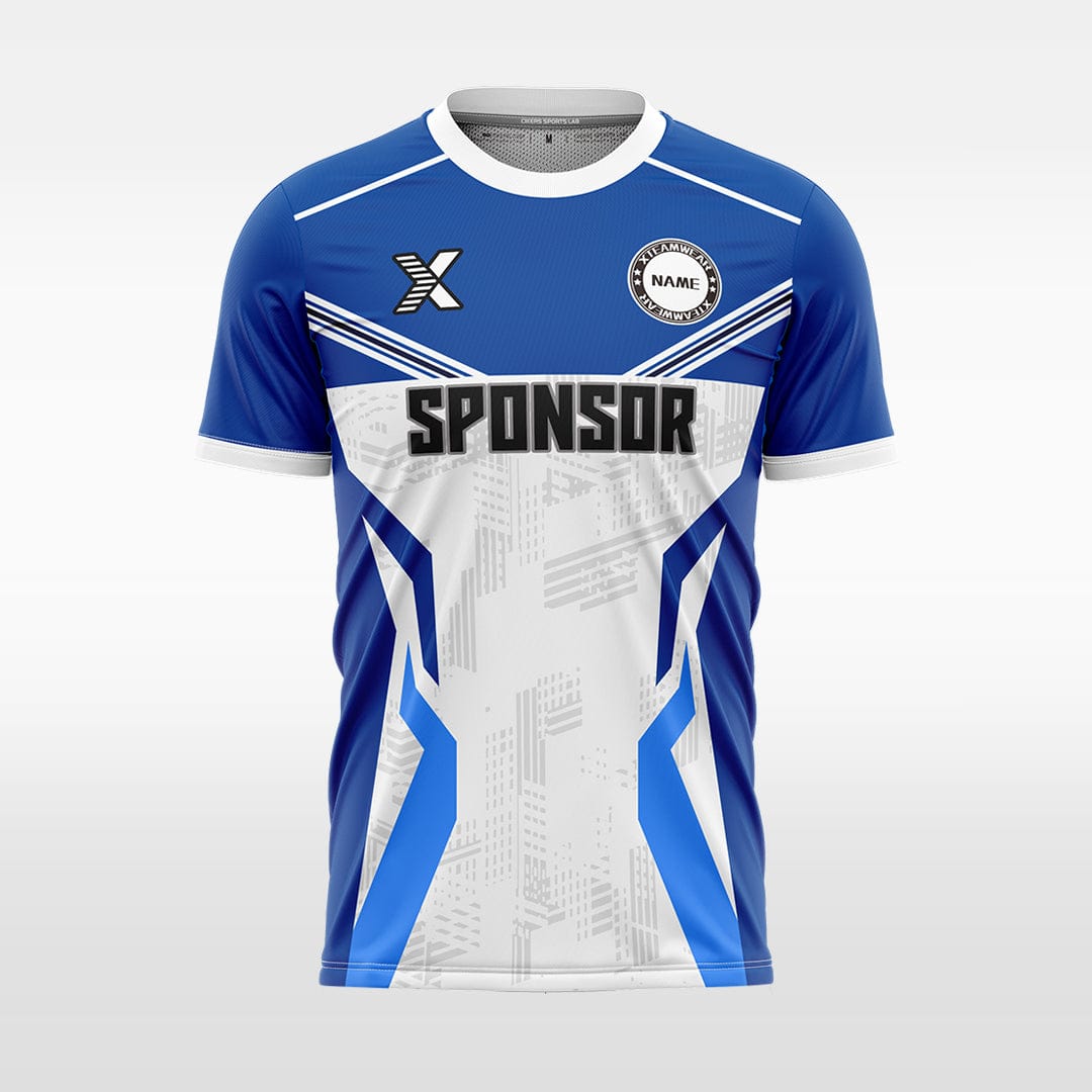 XTeamwear Soccer Jersey blue / S Custom Soccer Jersey – Fractured Stripe Design & Crew Neck