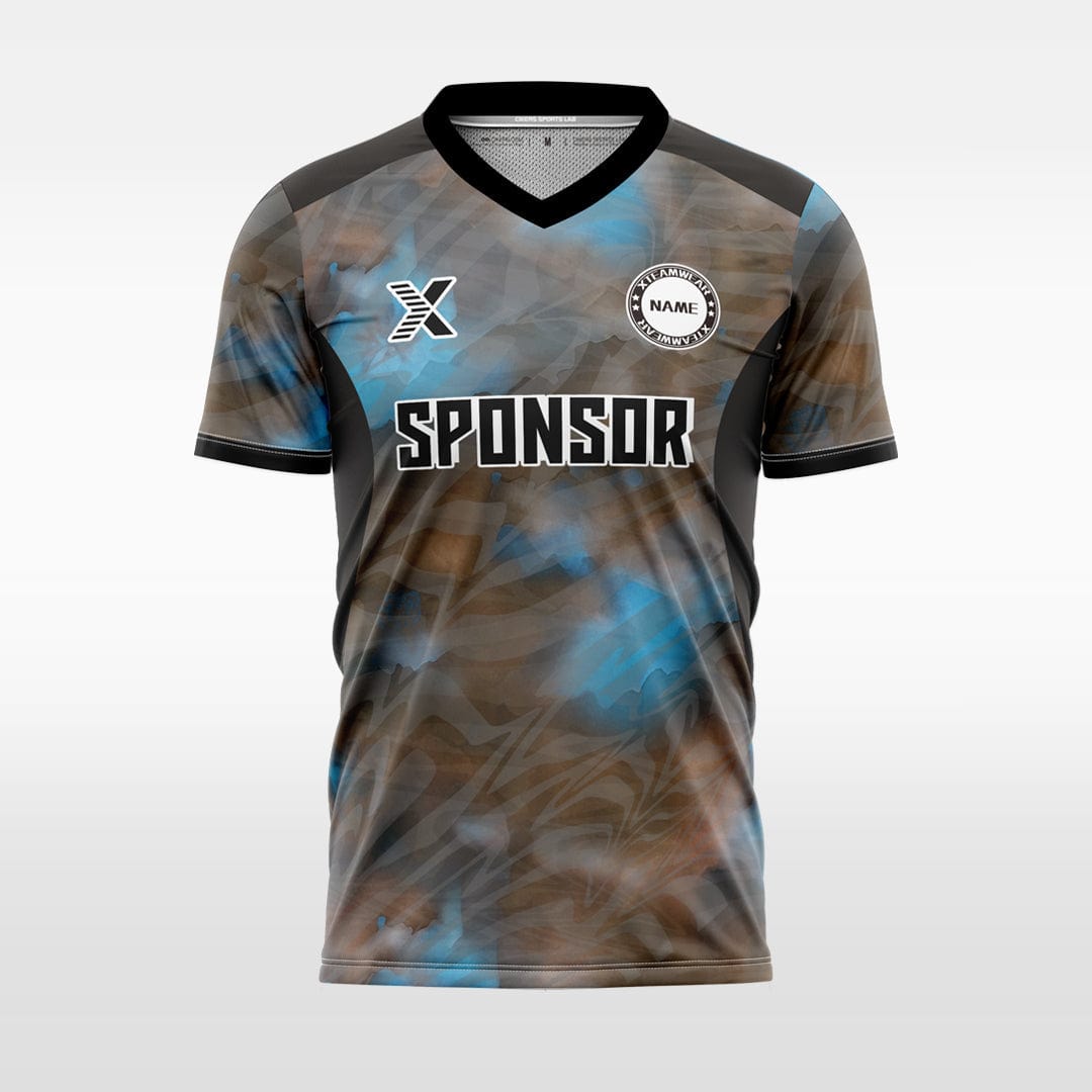 XTeamwear Soccer Jersey blue / S Custom Soccer Jersey – Smoky Camouflage Pattern & V-Neck