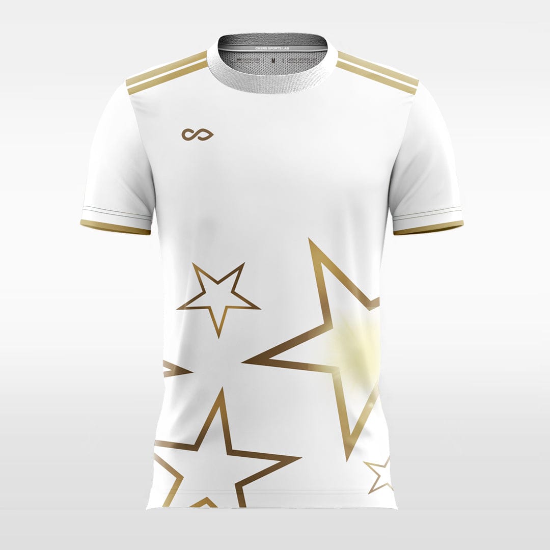 XTeamwear Soccer Jersey Classic Star - Custom Kids Soccer Jerseys White Design