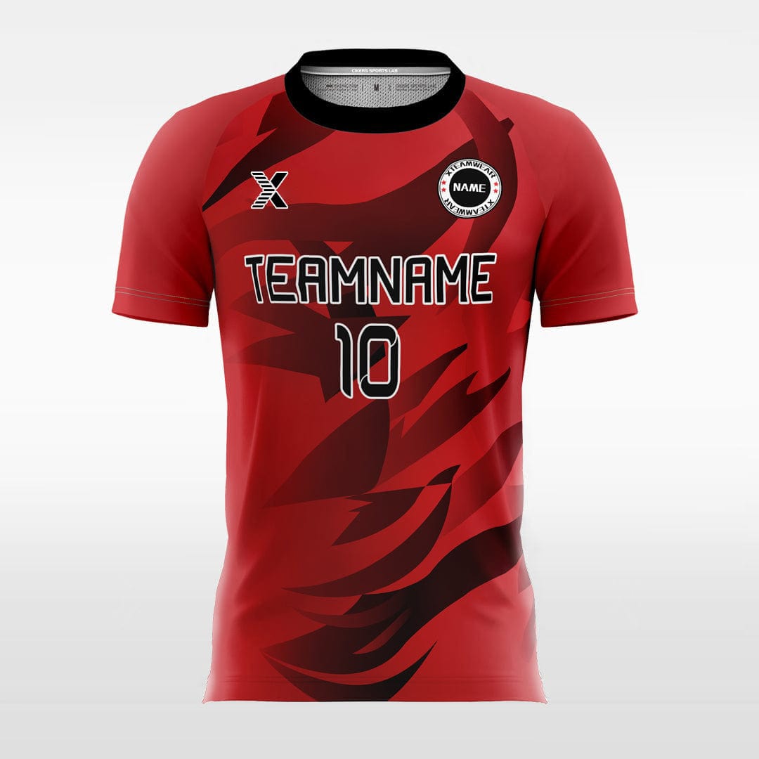 XTeamwear Soccer Jersey Cool Fire - Custom Kids Soccer Jerseys Design Red Color