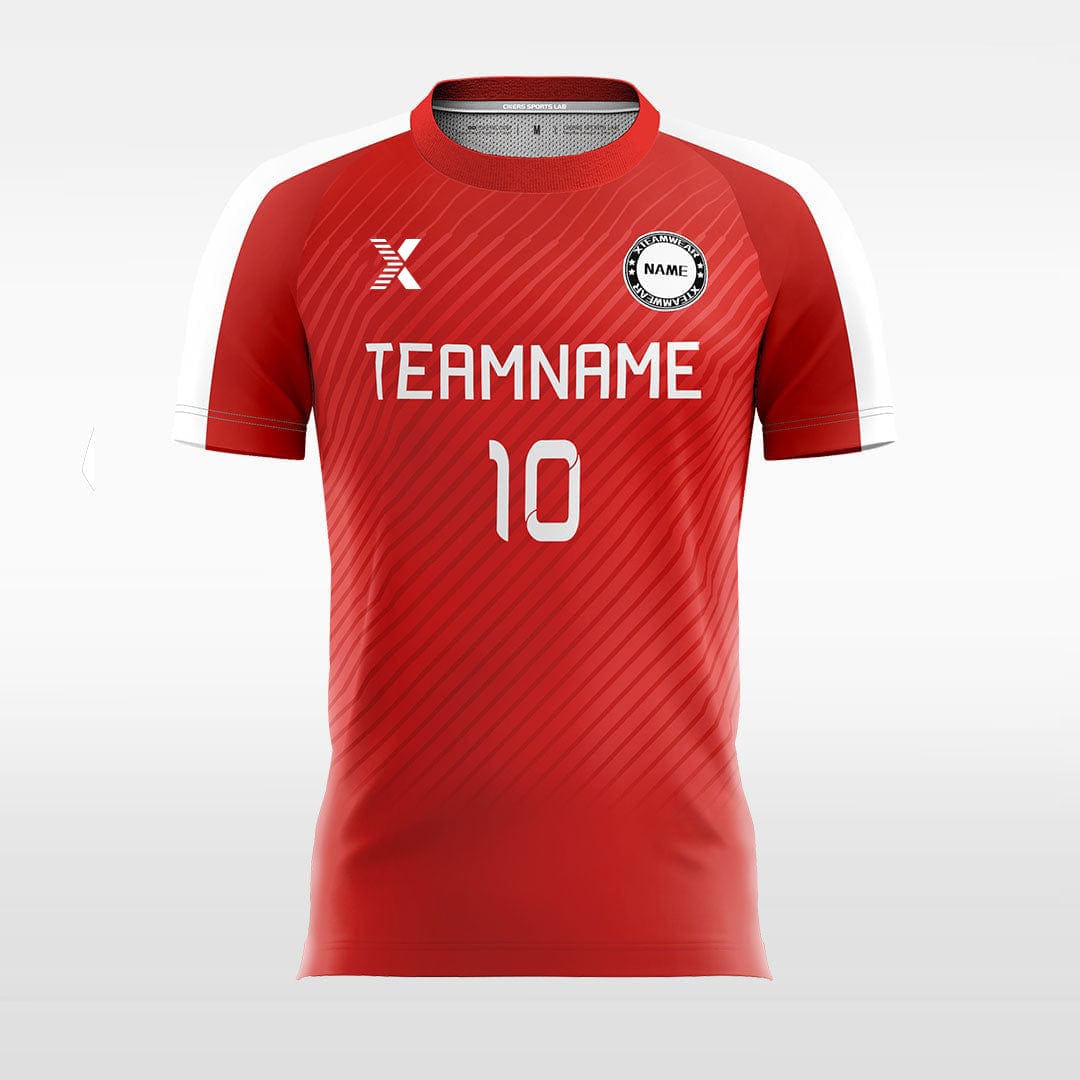 XTeamwear Soccer Jersey Cool Red - Women Custom Soccer Jerseys Design Diagonal