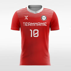 XTeamwear Soccer Jersey Cool Stripe - Women Custom Soccer Jerseys Design Red