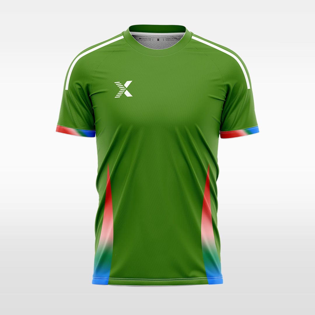 XTeamwear Soccer Jersey Custom Gradient Stripe Soccer Jersey – Modern Fit Round Neck