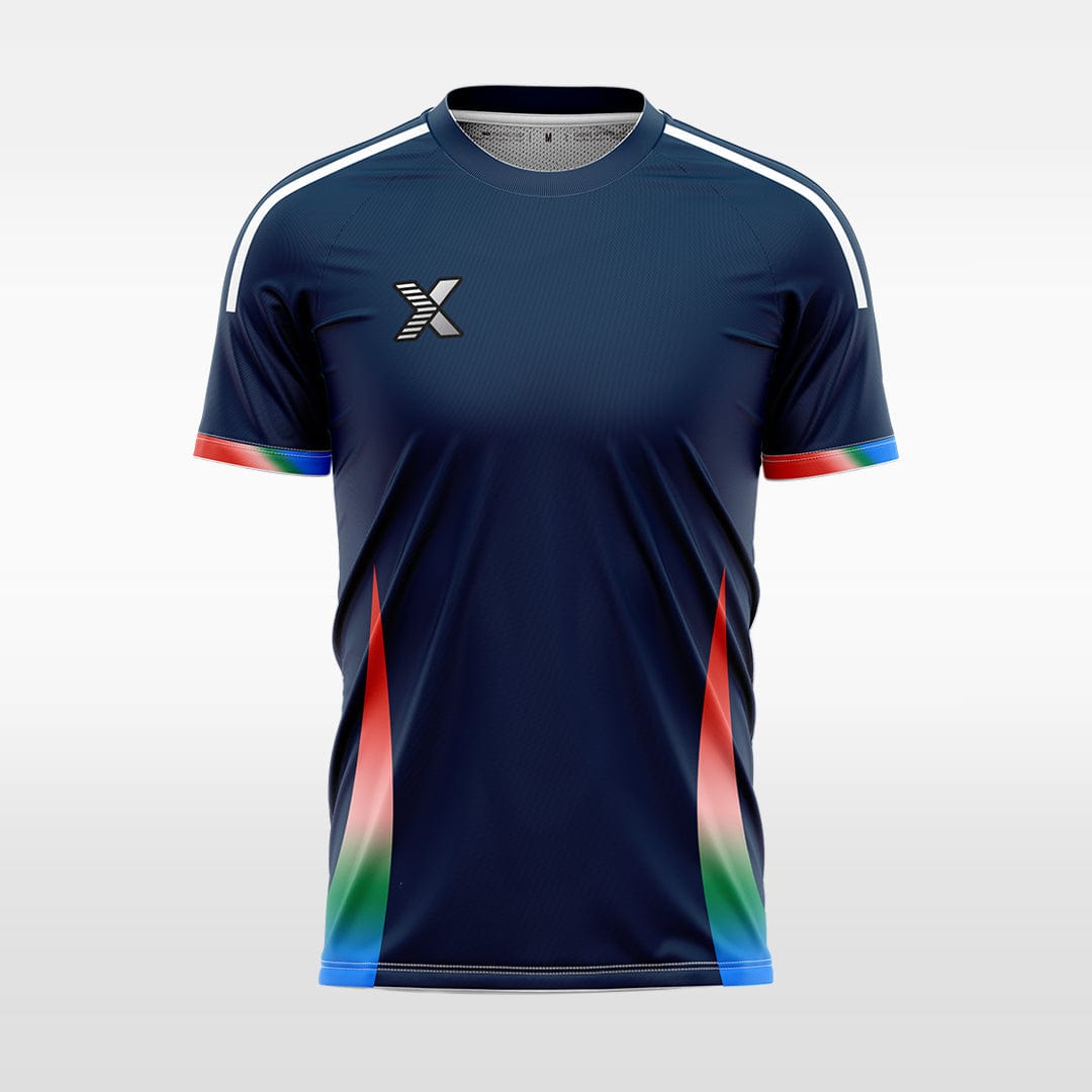 XTeamwear Soccer Jersey Custom Gradient Stripe Soccer Jersey – Modern Fit Round Neck