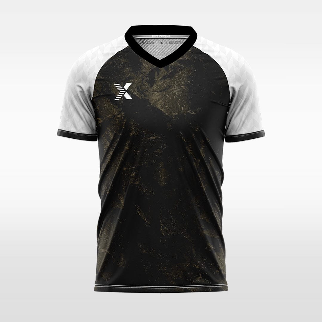 XTeamwear Soccer Jersey Custom Marble-Texture Soccer Jersey – Modern Contrast Sleeve Design