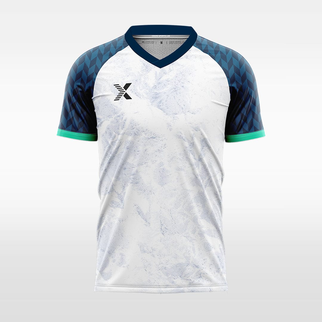 XTeamwear Soccer Jersey Custom Marble-Texture Soccer Jersey – Modern Contrast Sleeve Design