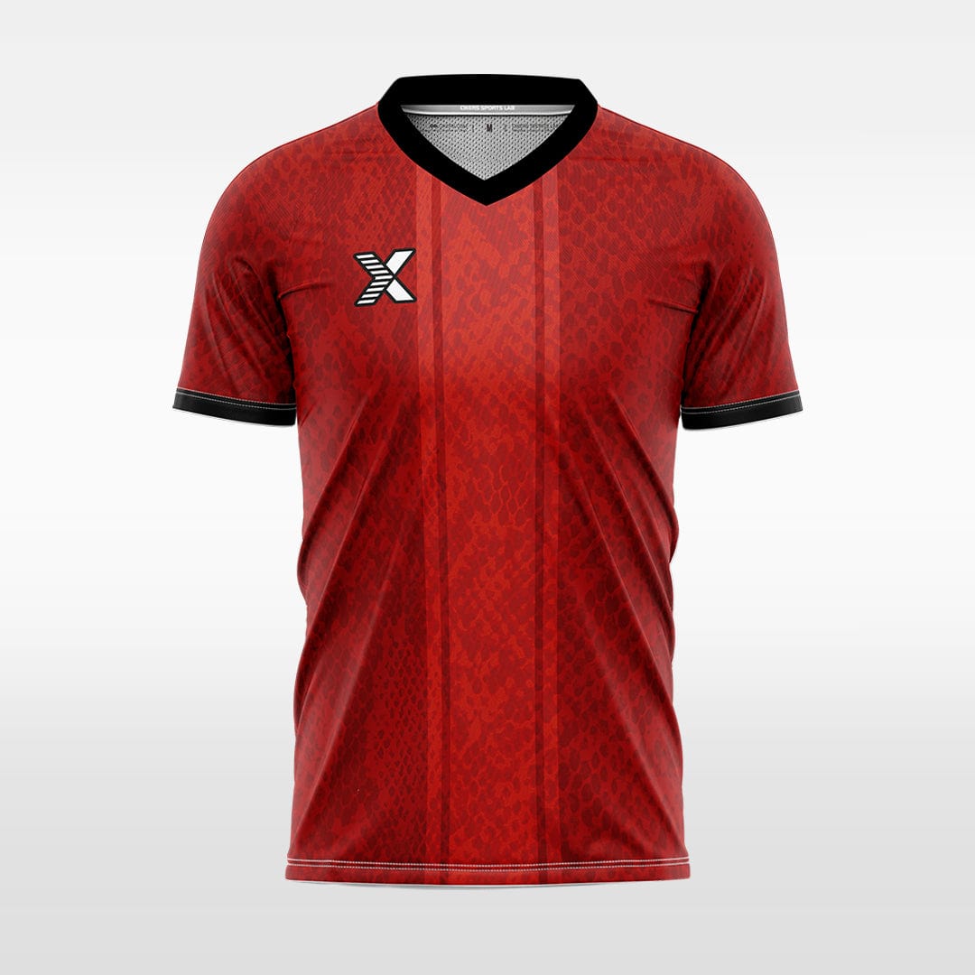 XTeamwear Soccer Jersey Custom Snake‑Skin Soccer Jersey – Slim Fit V‑Neck Athletic Top