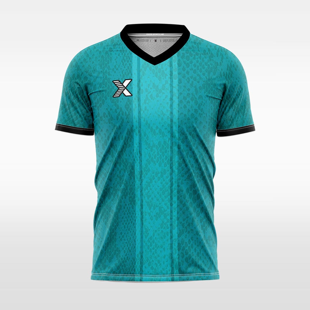 XTeamwear Soccer Jersey Custom Snake‑Skin Soccer Jersey – Slim Fit V‑Neck Athletic Top