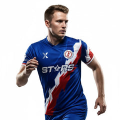 XTeamwear Soccer Jersey Custom Soccer Jersey – Abstract Geometric Patchwork & Crew Neck