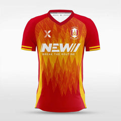 XTeamwear Soccer Jersey Custom Soccer Jersey – Abstract Geometric Wave Pattern & Crew Neck