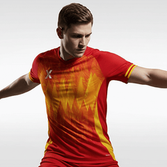 XTeamwear Soccer Jersey Custom Soccer Jersey – Abstract Geometric Wave Pattern & Crew Neck