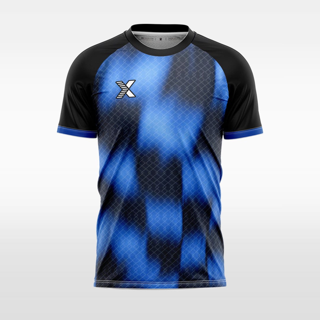XTeamwear Soccer Jersey Custom Soccer Jersey – Diamond Grid Gradient Block Print & Crew Neck