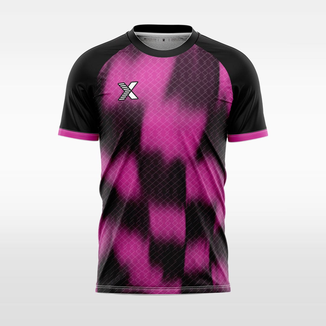 XTeamwear Soccer Jersey Custom Soccer Jersey – Diamond Grid Gradient Block Print & Crew Neck