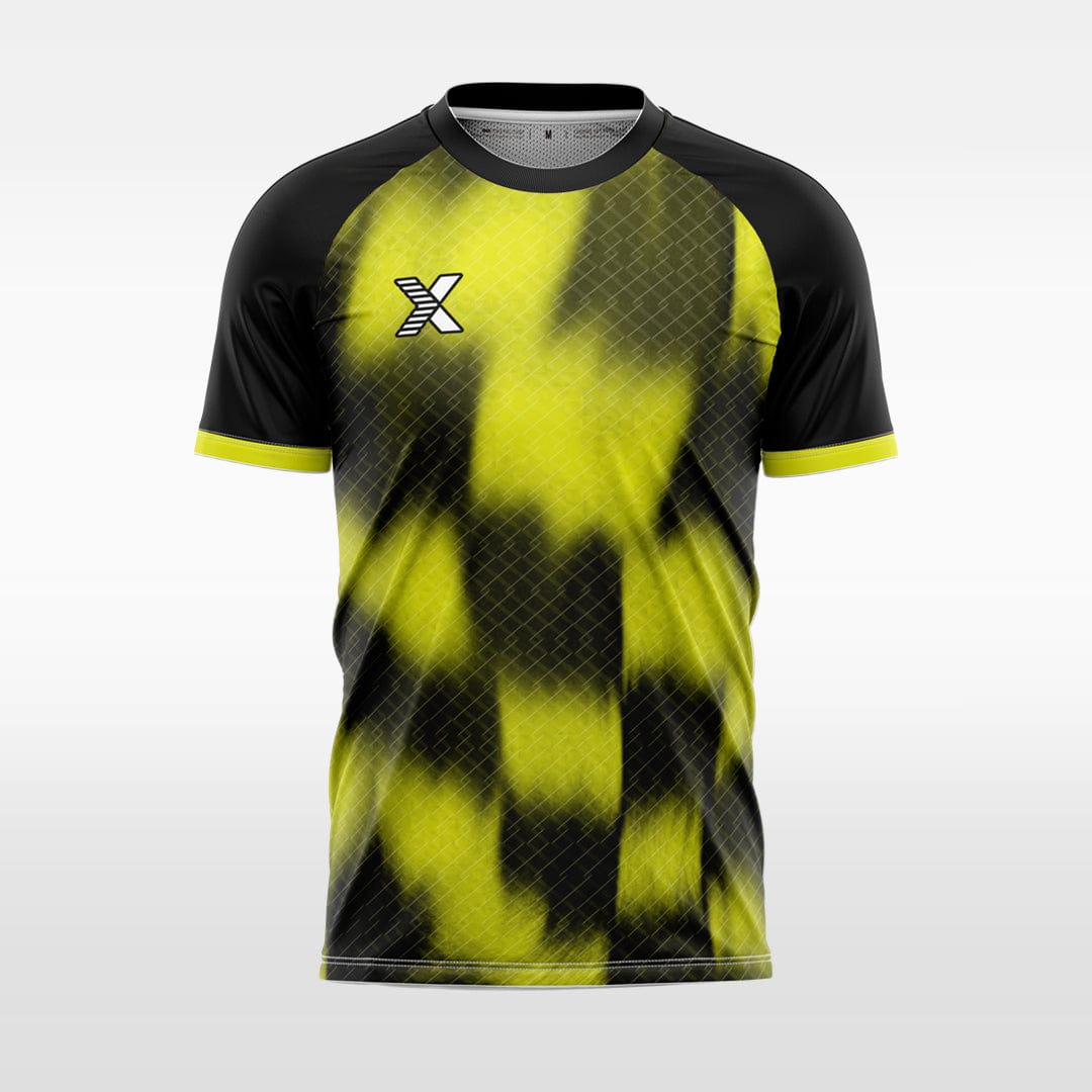 XTeamwear Soccer Jersey Custom Soccer Jersey – Diamond Grid Gradient Block Print & Crew Neck