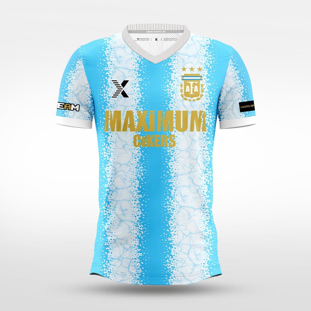 XTeamwear Soccer Jersey Custom Soccer Jersey – Diamond Grid Gradient & Crew Neck Design