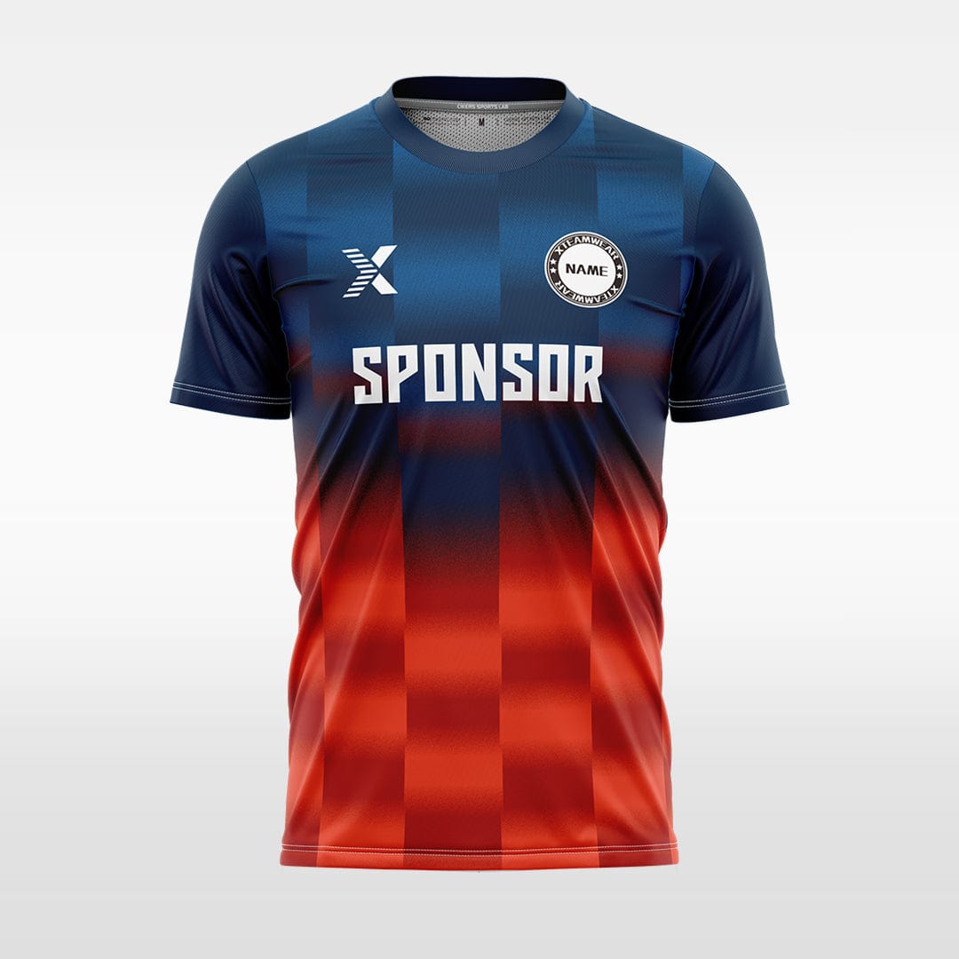 XTeamwear Soccer Jersey Custom Soccer Jersey – Dynamic Striped Pattern & Crew Neck Design