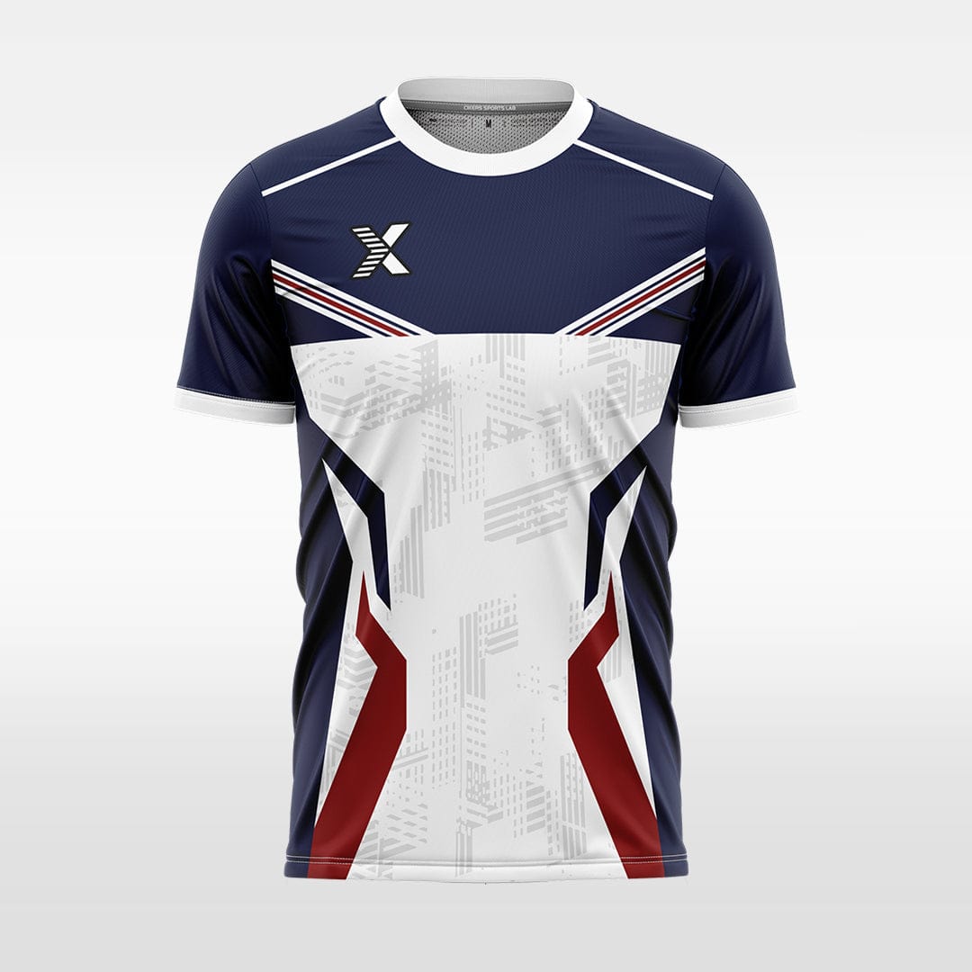 XTeamwear Soccer Jersey Custom Soccer Jersey – Fractured Stripe Design & Crew Neck