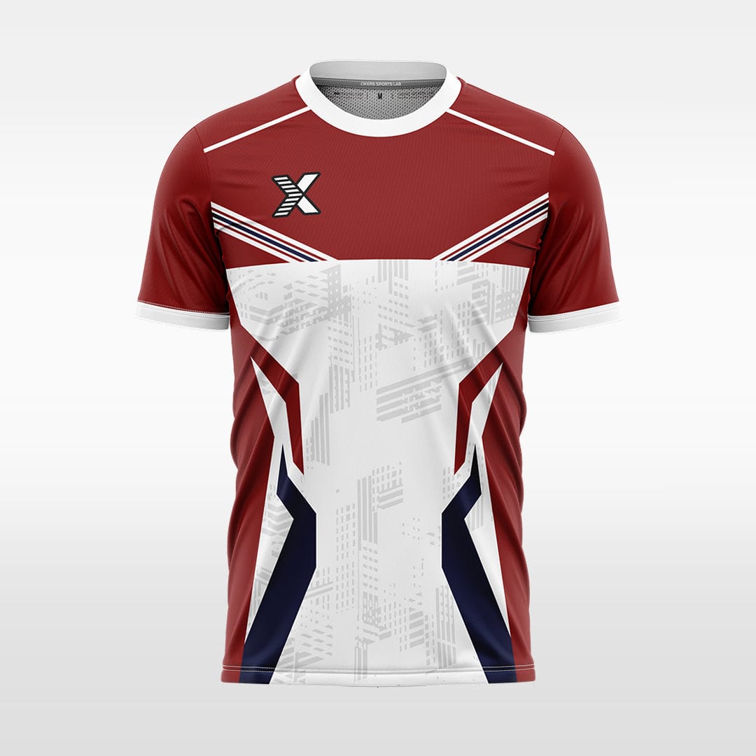 XTeamwear Soccer Jersey Custom Soccer Jersey – Fractured Stripe Design & Crew Neck